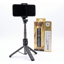 Közen M27 Four Bracket Profesyonel Tripod Selfie Çubuğu - Bluetooth Kumandalı