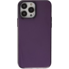 Renas Store Apple iPhone 13 Pro Max Kılıf Anka Pc Sert Metal Kapak - Mor