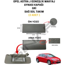 Muga Opel Astra J Güneşlik Makyaj Aynası Kapağı Gri Sağ Sol Takım 2 Adet