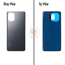 Arsking Xiaomi Mi 11 Gece Yarısı Grisi Arka Pil Kapağı Batarya Kapağı Lazer Kesim Back Cover