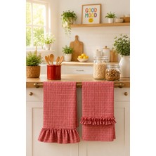 Kai Home Dekoratif Fırfırlı Pötikare Mutfak Havlusu ve Kurulama Bezi 35X55 cm