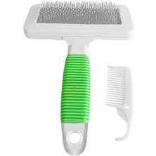 Renas Store Temizleme Aparatlı Kedi Köpek Tarağı 9.5 Cm-14 cm Medium Yeşil