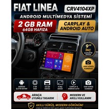 Carvocal Fiat Linea  Android Multimedya Sistemi  (2007-2016) CRV4104XP 2GB RAM-64 GB HAFIZA 9İnç
