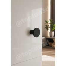 Toptan3D Siyah Düğme Kulp - Modern ve Şık Dolap, Gardırop, Şifonyer, Komodin ve Çekmece Kulpu (Vida Dahil)