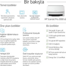 HP A4 Scanjet 2000 S2 35ppm Sayfa Beslemeli Döküman Tarayıcı 6FW06A