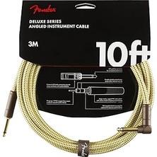 Mey İthalat Fender Deluxe Series Instrument Cable Tweed Açılı - 3 Metre Enstrüman Kablosu