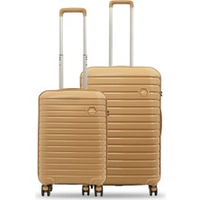 GROUND Vanille Gar 2'li Valiz Seti Orta-Kabin- 10663 - Latte