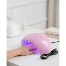 Renas Store Ultraviyole Işıklı 15 Ledli 45W Oje Kurutucu Makine Pembe