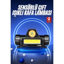 Renas Store Ledli Şarjlı Kafa Lambası LED Şarjlı Su Geçirmez Kafa Feneri