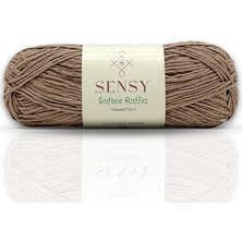 Sensy Softee Raffia Açık Kahverengi Renkli Yumuşak El Örgü İpi %100 Polyester 100 gr Ağırlığında