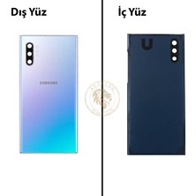 Arsking Samsung Note 10 Plus Mavi Arka Pil Kapağı Batarya Kapağı Lazer Kesim Back Cover