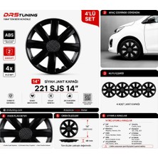Drs Tuning Hyundai Uyumlu Uyumlu 14 Inc Kırılmaz Parlak Siyah Jant Kapağı 1 Takım 4 Adet NO:221