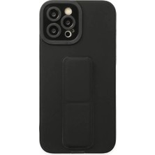 Renas Store Apple iPhone 12 Pro Max Kılıf Mega Standlı Silikon - Siyah