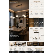 100 cm Modern LED Sarkıt Avize | 120W | 3 Renk | Antrasit Gold