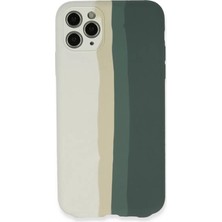 Renas Store Apple iPhone 11 Pro Kılıf Ebruli Lansman Silikon - Beyaz-Gri