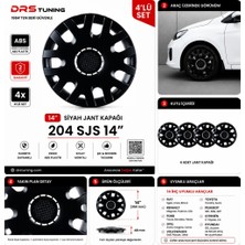Drs Tuning 14 Inc Kırılmaz Sks Parlak Siyah Jant Kapağı 1 Takım 4 Adet NO:204
