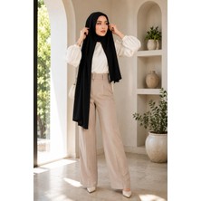 Wearflawless Geçmeli Hazır Pratik Penye Şal, Iç Göstermeyen Tesettür Şal, Kaymaz Günlük Kullanım Için Şal