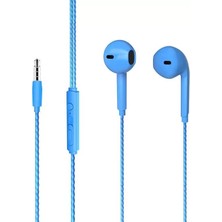 Renas Store Lenovo Lecoo EH104BL 3.5 mm Jacklı Kablolu Kulak Içi Mikrofonlu Kulaklık Mavi