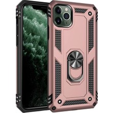 Renas Store Apple iPhone 11 Pro Max Kılıf Sofya Yüzüklü Silikon Kapak - Rose