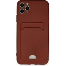 sbodurhome Apple Iphone 11 Pro Max Kılıf Kelvin Kartvizitli Silikon - Bordo