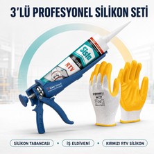 Sgs Sista Rtv Silikon Sıvı Conta (300° C) Kırmızı 310 ml Silikon Seti (Silikon+Tabanca+Eldiven)