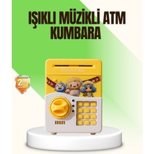 Renas Store Sarı Elektronik Şifreli Atm Görünümlü Çocuk Kumbarası