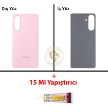 Arsking Samsung A56 Pembe Arka Pil Kapağı Batarya Kapağı Lazer Kesim + B-7000 Yapıştırıcı