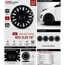 Drs Tuning Citroen Uyumlu 16 Inc Kırılmaz Parlak Siyah Jant Kapağı 1 Takım 4 Adet NO:403