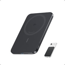 Anker Nano 5.000 mAh MagSafe Powerbank, Ultra İnce Manyetik Taşınabilir Şarj Cihazı, Qi2 Sertifikalı 15W, MagSafe Uyumlu, Ergonomik Tasarım, Siyah - A1665