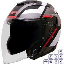 Gp Kompozit MKS009-GR Şeffaf Vizörlü Motosiklet Yarım Kask