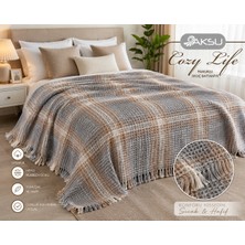 Aksu Cozy Lıfe Pamuklu Skoc Battaniye 150*200 Inkabej