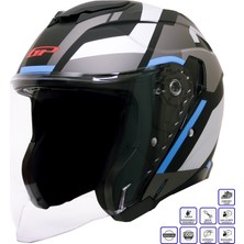Gp Kompozit MKS009-GWB Şeffaf Vizörlü Motosiklet Yarım Kask