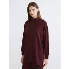 Lc Waikiki Yeni Sezon Dik Yaka Oversize Kadın Sweatshirt Tunik