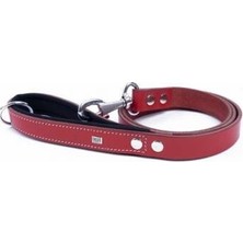TeknoKapsül Konfor Klasik Deri Köpek Gezdirme Tasması Kırmızı 2,5X120 cm