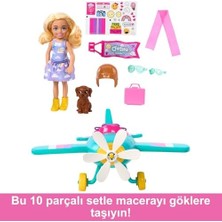 Bg Store Chelsea Meslekleri Öğreniyor Bebek ve Uçak Oyun Seti, Papatya Şeklinde Pervaneye Sahip Iki Koltuklu Uçak, Yavru Köpek ve Çıkartmalarla Birlikte 7 Aksesuar, HTK38