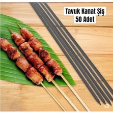 Yılmaz Nargile Tavuk Kanat Şişi 50 Adet- Yassı Silme Demir - Galvanizsiz –boy 60CM–EN 7mm-Kalınlık 2mm,piliç Şişi