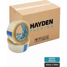 Hayden 84 Adet Şeffaf Koli Bandı 45MM x 100M - Güçlü Yapışkanlı Ambalaj Bandı