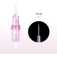 Nacario Biomaser 1r 0.30MM Pudralama Iğnesi, 20 Adet, Evrensel Dövme ve Kalıcı Makyaj Cihazlarına Uyumlu