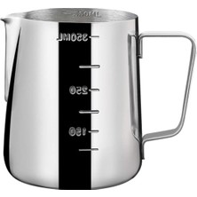 Nacario Mallart® Paslanmaz Çelik Sütlük - Barista Süt Isıtıcı & Köpürtücü | Latte Art Pitcher | Küçük & Büyük Boy Seçenekli, Ocak Üstü Çelik Süt Potu (350 Ml)