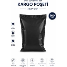 Nemere Siyah Cepsiz Orta Boy Kargo Poşeti 30X37+5 cm 100 Adet