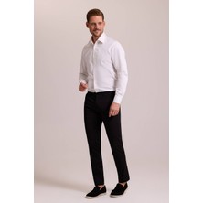 Erkek Siyah Kanvas Spor Regular Fit Pantolon