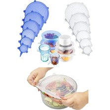 Nacario Smartizi 6'lı Silikon Streç Kapak Seti - Süper Esnek, Sızdırmaz ve Yeniden Kullanılabilir Sağlıklı Gıda Koruyucu