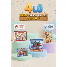 Farbu Oyuncak Eğitici Öğterici ve Eğlenceli 4'lü Frame Yapboz Hikayeli Yapboz ve Bul-Tak Oyun Seti