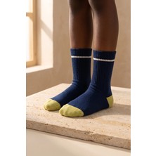 Bony Socks Çocuk Çizgili Pamuklu Soket Çorap Lacivert