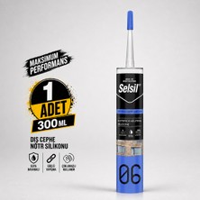 Sanplaza Selsil Şeffaf Nötr Dış Cephe Silikonu 300 ml Uv Dayanımlı Cam Pvc Beton Derz Dolgu Mastiği