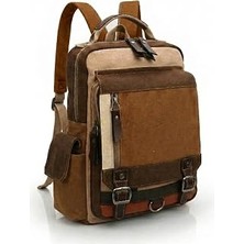 Nacario Cappadocia Vintage 4012 Çok Fonksiyonlu Sırt Çantası, 14 Inç Laptop, Günlük, Postacı Çantası Yumuşak Dokulu Pamuk Gabardin