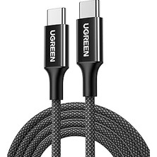 Nacario Ugreen Usb-C 60W 3A Qc Pd Örgülü Hızlı Şarj Kablosu, 2 Metre, Siyah, 65245