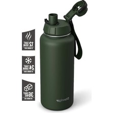 Esranın Dünyası Sızdırmaz Çelik Termos - 1000 ml Kapasite, Yeşil Renk