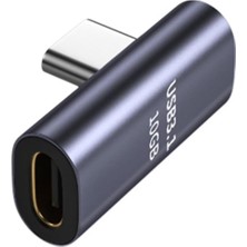 Nacario Lunatic 2760 USB Type-C Uzatıcı Çevirici Dönüştürücü Adaptör 90 Derece L Tipi Erkek - Dişi 90 Derece Dayanıklı Alüminyum Alaşım Çift Yönlü Tak-Çalıştır Süper Hızlı Veri ve Şarj (Usb 3.1 Desteği)