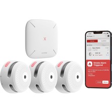 Mey İthalat X-Sense Akıllı Duman Dedektörü, SBS50 Baz Istasyonu Ile, Wi-Fi Duman Alarmı, X-Sense Ev Güvenlik Uygulaması ile Uyumlu, Kablosuz Bağlantılı Mini Yangın Alarmı, Model FS31